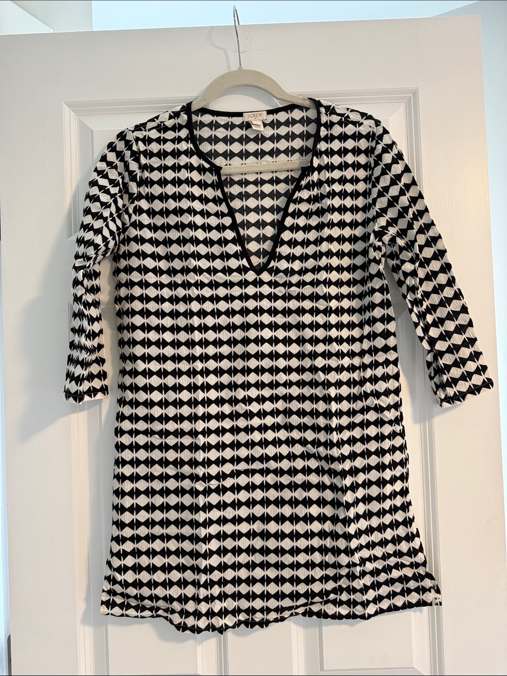 J. Crew Black and White Geometric Tunic